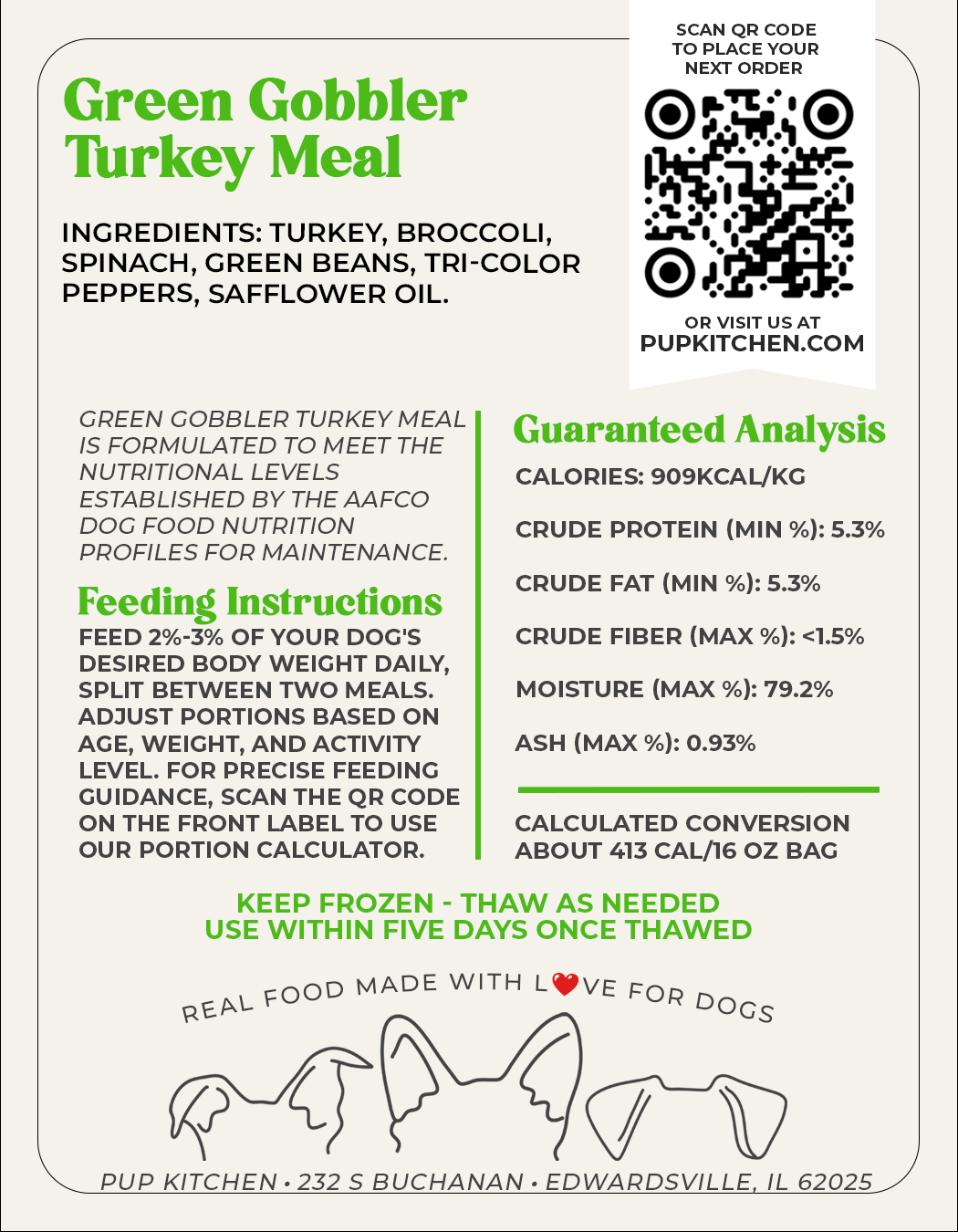 Green Gobbler Turkey Meal (Carb Conscious)