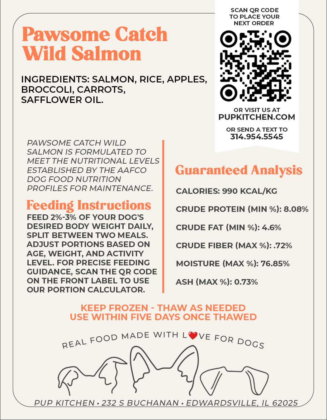 Premium Recipe | Pawsome Catch Wild Salmon Meal | Premium Dog Food | Pup Kitchen