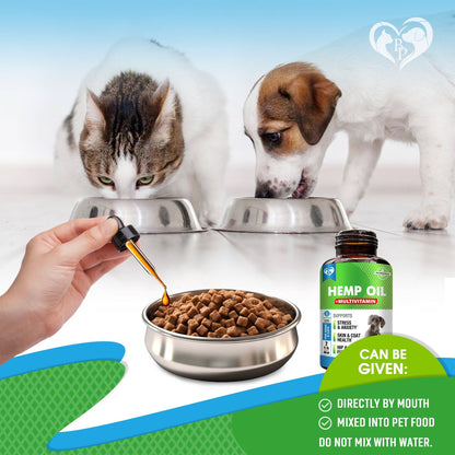 Beloved Pets - Cat & Dog Hemp Oil Drops - Pet Calming Anti Anxiety & Herbal Stress Relief - Natural Organic Liquid Medication for Arthritis & Hip, Joint Pain Releaf - Dog Sedative Supplements Made in USA