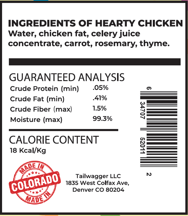 Tailwagger Dog Beer - Tailwagger Hearty Chicken Bone Broth