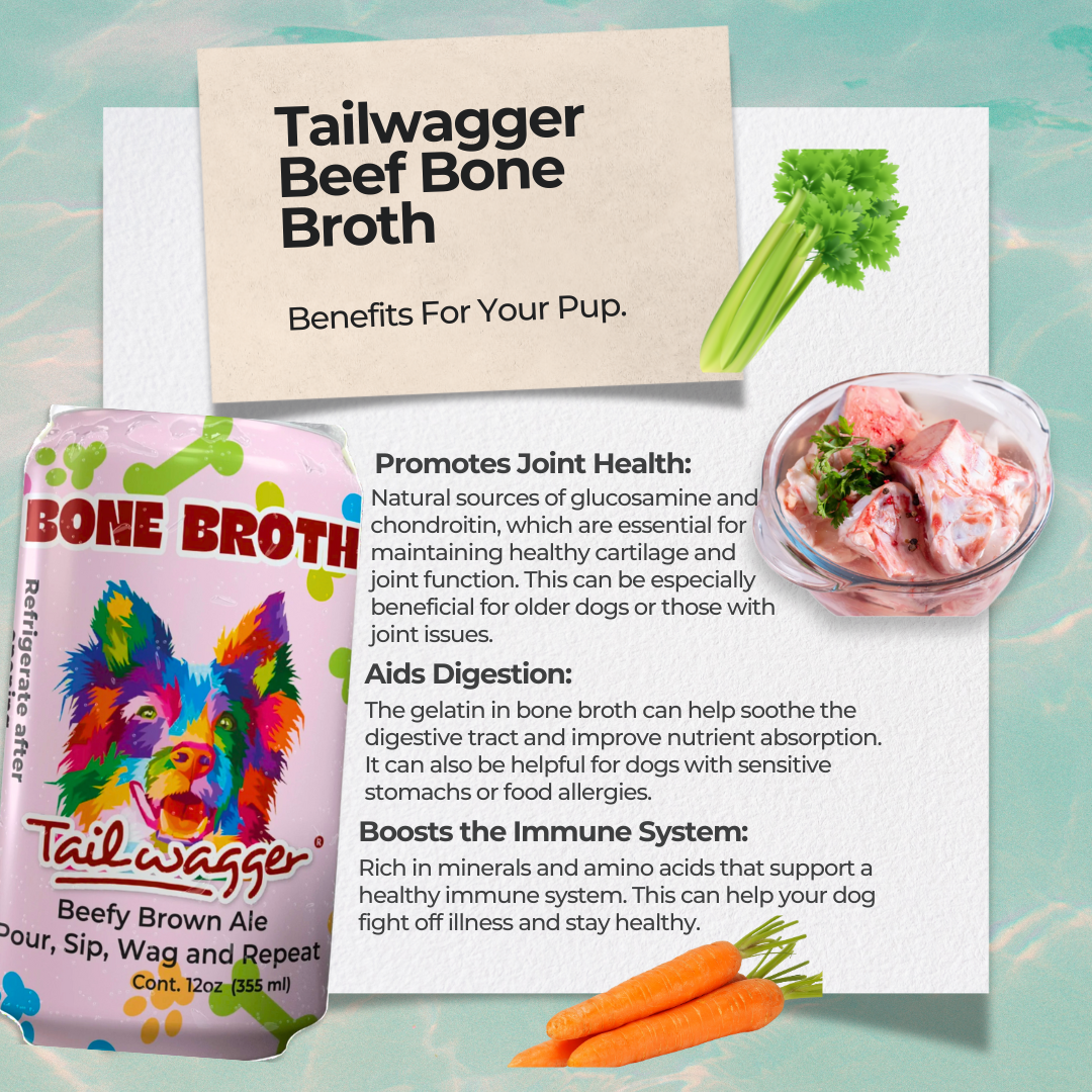 Tailwagger Dog Beer - Tailwagger Savory Beef Bone Broth