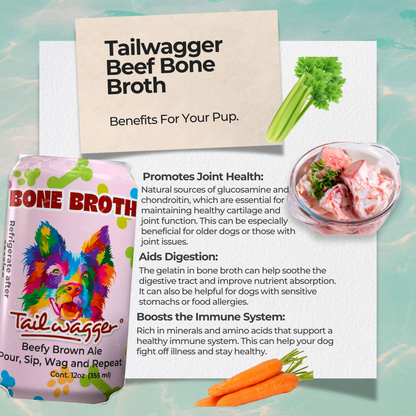 Tailwagger Dog Beer - Tailwagger Savory Beef Bone Broth