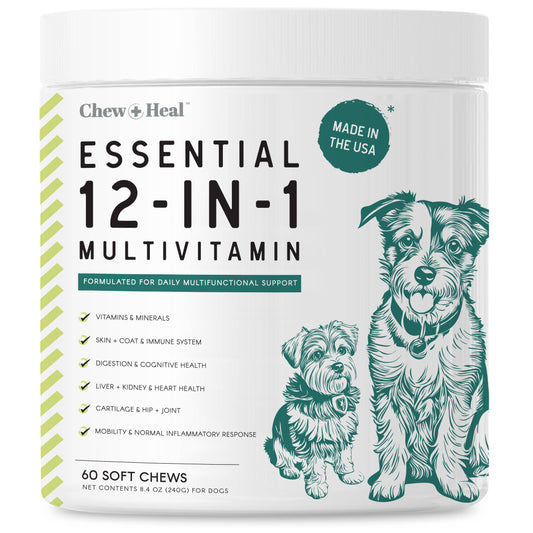 Chew + Heal - Essential 12-in-1 Multivitamin Soft Chews for Dogs