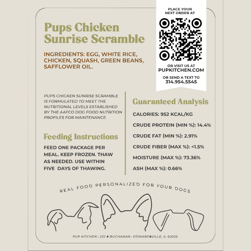 Pups Chicken Sunrise Scramble | Premium Dog Food | Pup Kitchen